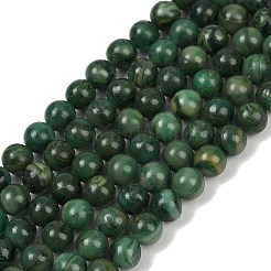 天然石アフリカンジェイドビーズ連売り  ラウンド  6mm  穴：1mm  約64個/連  15.5インチ&nbsp;G-K091-6mm