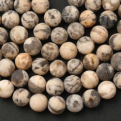 天然長石ビーズ連売り  ラウンド  艶消し  8mm  穴：1mm  約47個/連  15インチ&nbsp;G-P295-06-8mm