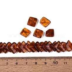 天然琥珀ビーズ連売り  菱形  サドルブラウン  9~13x9~13x2~4.5mm  穴：0.7~1mm  約73~75個/連  15.55~15.75インチ（39.5~40cm）&nbsp;G-N371-12A-02
