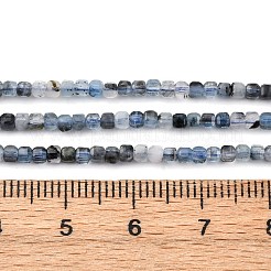 天然石アクアマリンビーズ連売り  キューブ  多面カット  2x2x2mm  穴：0.6mm  約178個/連  14.96''（38センチメートル）&nbsp;G-RM2025-C08-A