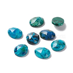 天然クリソコラカボション  多面カット  オーバル  12x10x4mm&nbsp;G-A205-02A