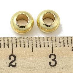ラックメッキ大穴真鍮ビーズ  カドミウムフリー＆鉛フリー  長持ちメッキ  ラウンド  18KGP本金メッキ  7x4mm  穴：3mm&nbsp;FIND-Z024-04A-G