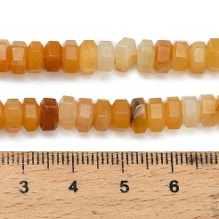 天然石イエローアベンチュリンビーズ連売り  多面カット  六角  6x6x3mm  穴：0.8mm  約108個/連  14.72~14.80''（37.4~37.6センチメートル）&nbsp;G-G317-A05-3x6mm