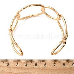 電気泳動女性用鉄カフバングル  オーバル  ゴールドカラー  1インチ（2.4cm）&nbsp;BJEW-M057-06G