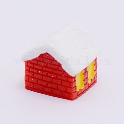 クリスマスのプラスチック製の家のディスプレイの装飾  ハウス  レッド  20x21x19.2mm&nbsp;AJEW-WH0155-43