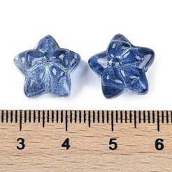 透明スプレーペイントガラスビーズ  ちょう結びに主演  ミッドナイトブルー  14x15x7mm  穴：1.2mm&nbsp;X1-GLAA-H035-02F