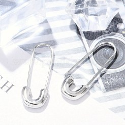 304ステンレススチール製安全ピンチャームハギーフープピアス女性用  316サージカルステンレススチール製耳ピン付き  ステンレス鋼色  29.5x10.5x3mm&nbsp;EJEW-C096-41P