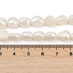 天然養殖淡水パールビーズ連売り  研磨両側  グレード3 A  貝殻色  7~8mm  穴：0.6mm  約36~37個/連  13.54~13.82''（34.4~35.1センチメートル）&nbsp;PEAR-P064-20J-02A