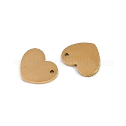 304ステンレススチールチャーム  イオンプレーティング（ip）  ハートチャーム  18KGP本金メッキ  8x9x1mm  穴：0.8mm&nbsp;STAS-G357-17G