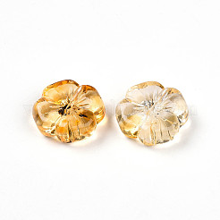 透明なアクリルビーズ  スモモの花  ツートン  ゴールド  20x19.5x7mm  穴：1.6~1.8mm  約9個/20g&nbsp;X1-TACR-T028-40G