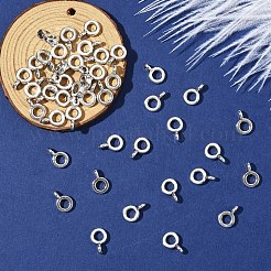 チベット風ハンガー50個  保釈ビーズ  ロンデル  アンティークシルバー  6.5x2mm  穴：2mm  内径：3mm&nbsp;TIBE-YW00001-73