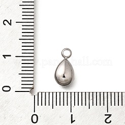 304ステンレスペンダント  ラインストーン付き  ステンレス鋼色  ティアドロップ  フクシア  10.5x5.5x0.5mm  穴：1.8mm&nbsp;STAS-Q346-04P-09