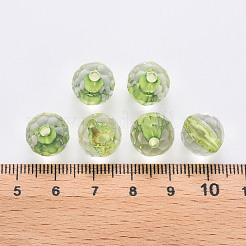 透明なアクリルビーズ  ラウンド  多面カット  黄緑  6x5.5mm  穴：1.4mm  約4160個/500g&nbsp;TACR-S154-11A-83