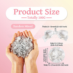 透明アクリルビーズ100g  ライン入り  混合図形  透明  7.5~22.5x7.5~21x5.5~13mm  穴：1.2~5.5mm&nbsp;MACR-TA0002-02K