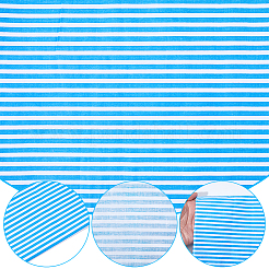 ストライプコットン生地  服装アクセサリー  ブルー  1000x1600x0.3mm&nbsp;DIY-WH0671-390E