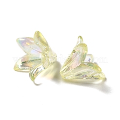 透明なアクリルビーズキャップ  ユリの花  シャンパンイエロー  16x12mm  穴：1.2mm  349個/ 212g&nbsp;LS-OACR-H016-05F