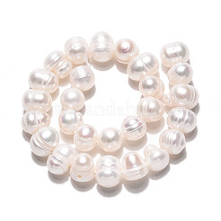 天然養殖淡水パールビーズ連売り  ポテト  乳白色  6~7x6~10mm  穴：0.6mm  約27~28個/連  6.69~6.89インチ（17~17.5cm）&nbsp;PEAR-N026-03