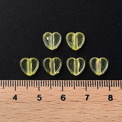 透明なアクリルビーズ  ABカラーメッキ  ハート  きいろ  7.5x8x3mm  穴：1.8mm  約3620個/500g&nbsp;MACR-S373-114-C03