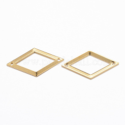 201 ステンレススチールリンクコネクター  菱形  ゴールドカラー  22~24x12.5x0.8mm  穴：1mm&nbsp;STAS-H557-01G
