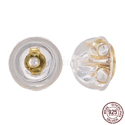 925スターリングシルバーピアスキャッチ  スタンプ925個付き  18KGP本金メッキ  5.5x4mm  穴：0.8mm&nbsp;STER-K167-036G