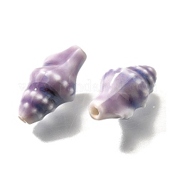 手作りの陶器ビーズ  巻き貝  プラム  20x10.5x10mm  穴：1.8mm&nbsp;PORC-H013-03-06