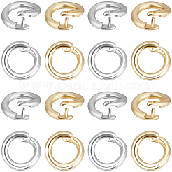 真鍮ツイスタークラスプ100色2個  リング  ゴールデン＆シルバー  5.5x1mm  穴：3mm  50個/カラー&nbsp;KK-BBC0025-23B