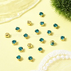 プレシオサ® マキシマ クリスタル 縫い付けカップ  チェコクリスタル  真鍮製爪付き台座付き  719 35 021 チャトン（丸）  ゴールドカラー  ブルージルコン60230個  ss16（3.8~4mm）&nbsp;Y-PRC-SS16-60230-G