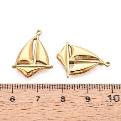 304ステンレススチール製ヨットペンダント  イオンプレーティング（ip）  18KGP本金メッキ  22.5x16.5x2mm  穴：1.4mm&nbsp;STAS-T071-23G
