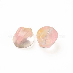 ツートン透明スプレー塗装ガラスビーズ  兎  ナバホホワイト  14x12x8mm  穴：1.4mm&nbsp;GLAA-Q092-06-C01
