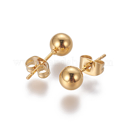 304ステンレススチールジュエリーセット  丸玉スタッドピアス＆ネックレス＆ブレスレット  プラスチック製のビーズと  ゴールドカラー  15.1~16.7インチ（38.5~42.5cm）  17x6mm  2-1/8インチ〜2-1/4インチ（5.4~5.7cm）&nbsp;SJEW-G073-09