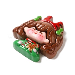 クリスマスシリーズ かわいい不透明樹脂デコデンカボション  鹿の角を持つ少女  人間  27x28.5x8.5mm&nbsp;RESI-B026-02A