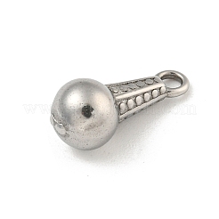 変色しない304ステンレススチールペンダント  電球チャーム  ステンレス鋼色  15.5x7x7mm  穴：1.8mm&nbsp;STAS-N103-108P