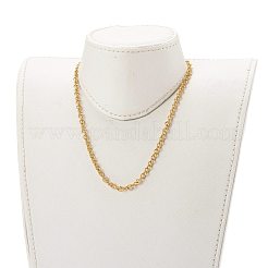 304ステンレススチールローロチェーンネックレス  真鍮スプリングリングの留め金と  ゴールドカラー  17.72インチ（45cm）&nbsp;NJEW-JN03411