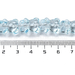 電気メッキガラスビーズセット  パール光沢メッキ  クマ  ライトシアン  15x12x9mm  穴：1.2mm  約44個/連  25.98''（66センチメートル）&nbsp;EGLA-P063-PL03