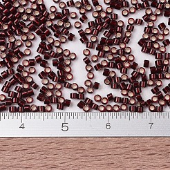 MIYUKIデリカビーズ  シリンダー  日本製シードビーズ  11/0  （db1685)シルバーライニンググレーズドダーククランベリー  1.3x1.6mm  穴：0.8mm  約2000PCS /ボトル  10 G /ボトル&nbsp;SEED-JP0008-DB1685