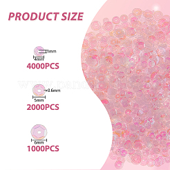 3スタイルの装飾アクセサリー  ポリ塩化ビニールのプラスチック製のスパンコール/スパンコールビーズ  フラットラウンド  クリアAB  4~6x0.6mm  穴：1mm&nbsp;KY-DC0001-32A
