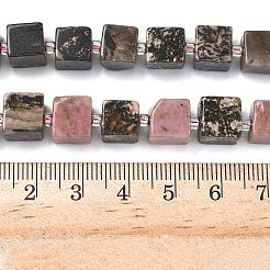 天然石ロードナイトビーズ連売り  キューブ  シードビーズで  8~8.5x8~8.5x8~8.5mm  穴：1.2mm  約38~39個/連  14.96''（38cm）〜15.35''（39cm）&nbsp;G-D338-A18