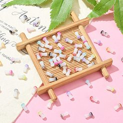 不透明ガラスビーズ100個。  キノコ  ミックスカラー  8x4.5mm  穴：1mm&nbsp;GLAA-CJ0002-01