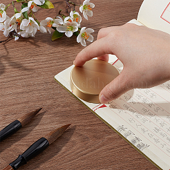 真鍮のペーパーウェイト  書道用品  フラットラウンド  5.9x1.5cm&nbsp;AJEW-WH0455-105B