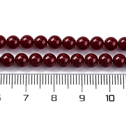 ペイントガラスビーズを焼く  ラウンド  レッド  5mm  穴：0.6mm  約80個/連  15.87''（40.3センチメートル）&nbsp;GLAA-Z010-01C