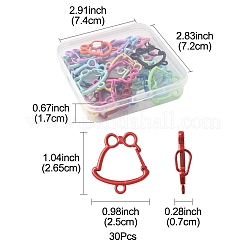 スプレーペイント合金スプリングゲートリング30個  鐘  ミックスカラー  26.5x25x7mm  穴：2.5mm&nbsp;FIND-FS0004-03