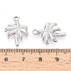 304ステンレスペンダント  椰子の木のチャーム  変色防止  ステンレス鋼色  20.8x14.4x3mm  穴：2mm&nbsp;STAS-T065-70P