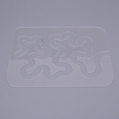 アクリルキルティングテンプレート定規  シンプルな蛇行キルティング用品用  透明  220x160x3mm&nbsp;DIY-WH0190-25