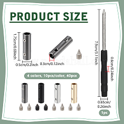 合金エンドキャップ  炭素鋼のプラスドライバー付き  コラム  ミックスカラー  17.5x5mm  内径：3mm&nbsp;FIND-NB0007-01