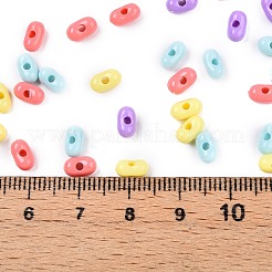 不透明なアクリルビーズ  ピーナッツ  カラフル  6.5x4x3mm  穴：1.5mm  約199個/10g&nbsp;X1-MACR-T048-02M-14