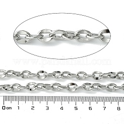 変色しにくい304ステンレススチールのチェーン  溶接されていない  スプールで  ステンレス鋼色  9x6.5x1mm  約32.81フィート（10m）/ロール&nbsp;CHS-K018-10P