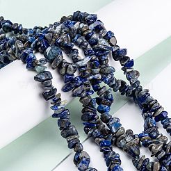 天然石ラピスラズリビーズ連売り  グレードAB  チップ  3~16x3~8mm  穴：0.7mm  80~81cm&nbsp;LS-G-F703-05B