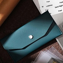 PUレザーウォレット2個  小銭入れ  女性用クラッチバッグ  ティール  175x130mm&nbsp;DIY-CL0001-14C