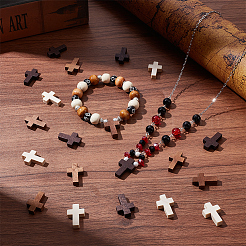 48色の木製ペンダント3個  クロス  ミックスカラー  21~22x14~15x4~5mm  穴：1.8mm  16個/カラー&nbsp;WOOD-SC0002-27