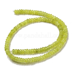 天然石レモンジェイド翡翠ビーズ連売り  多面カット  ロンデル  6~6.5x3~3.5mm  穴：1.2mm  約128~130個/連  15.83~15.94''（40.2~40.5センチメートル）&nbsp;G-H305-B01-01